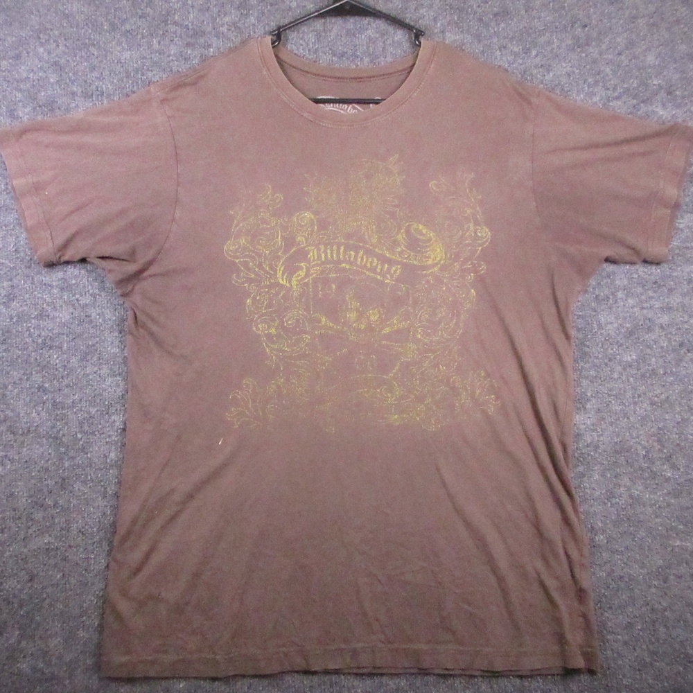 Vintage Y2K Billabong Shirt Mens Large Brown Skull Graphic T Shirt Tee Surf